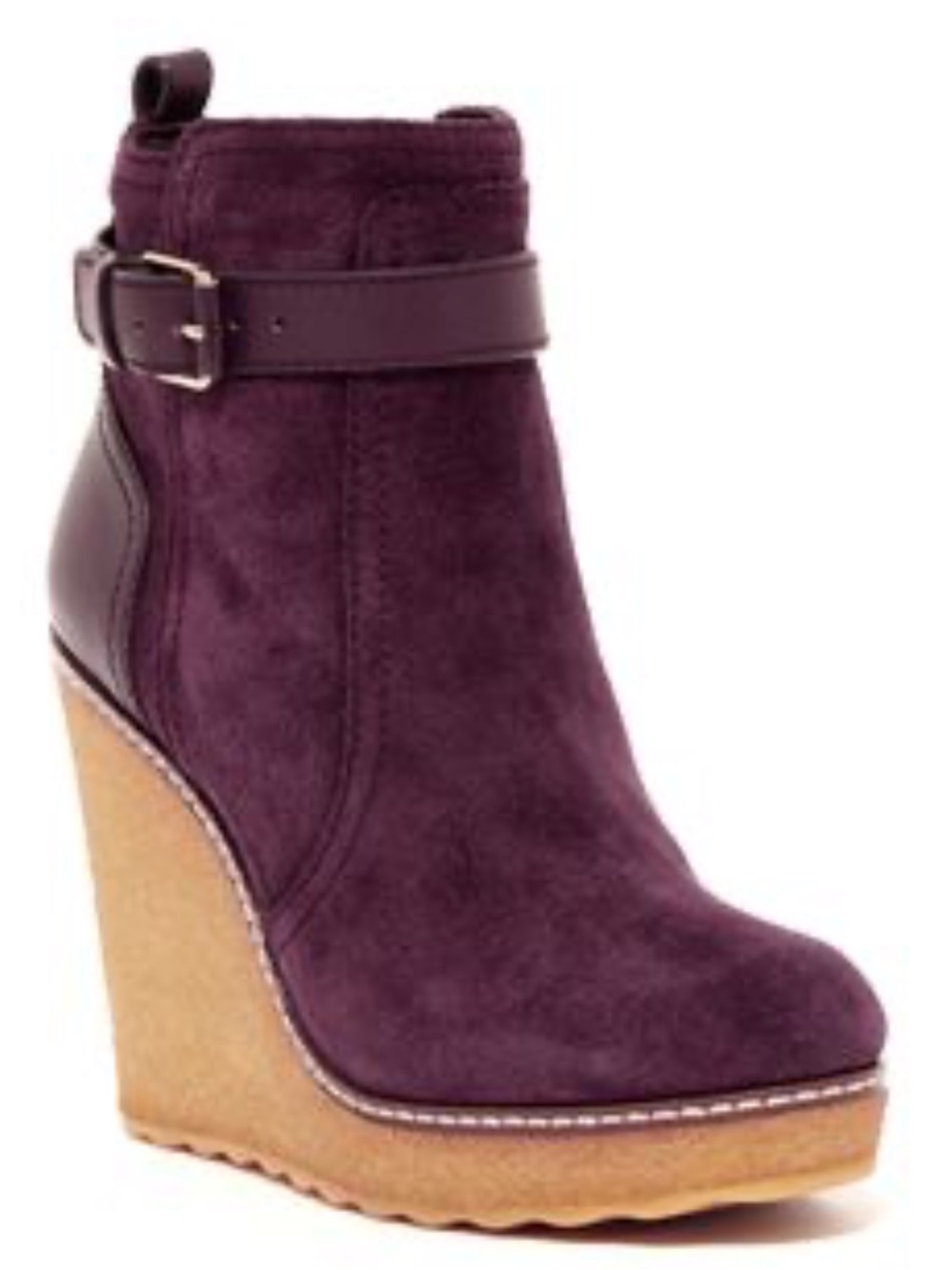 Tory Burch Shiraz Suede Remy Fur High Platform Wedge Women’s size 8 NEW!!!